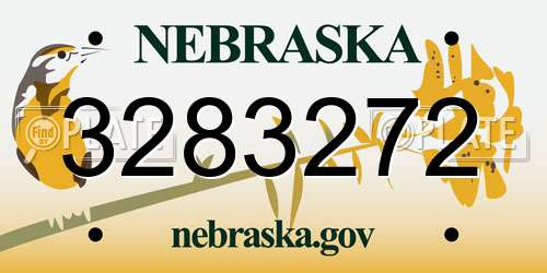 3283272 Nebraska License Plate