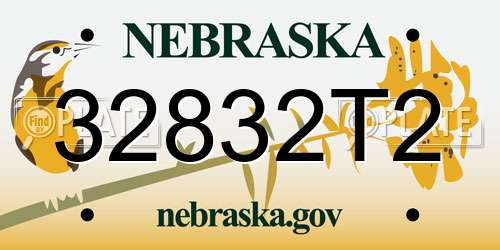 32832T2 Nebraska License Plate