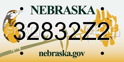 32832Z2 Nebraska License Plate