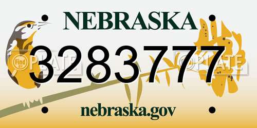 3283777 Nebraska License Plate