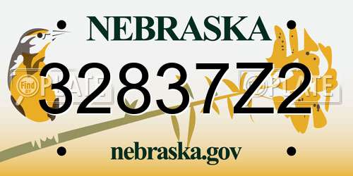 32837Z2 Nebraska License Plate