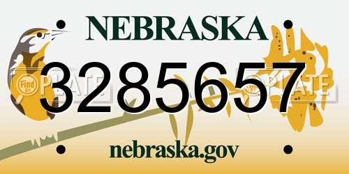 3285657 Nebraska License Plate
