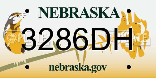 3286DH Nebraska License Plate