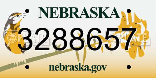 3288657 Nebraska License Plate