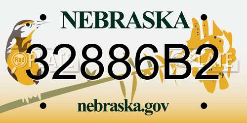 32886B2 Nebraska License Plate