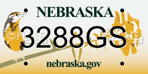 3288GS Nebraska License Plate