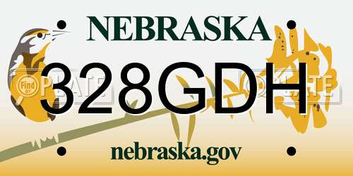 328GDH Nebraska License Plate