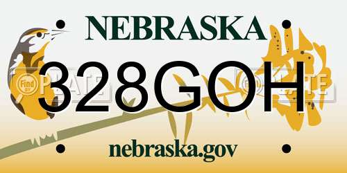 328GOH Nebraska License Plate