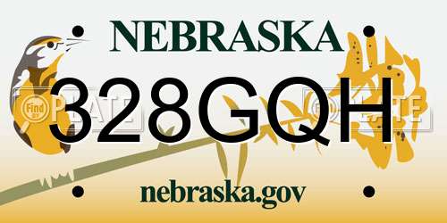 328GQH Nebraska License Plate