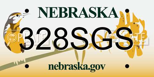 328SGS Nebraska License Plate