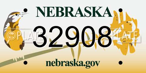 32908 Nebraska License Plate