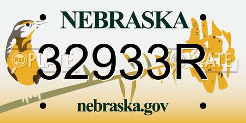 32933R Nebraska License Plate
