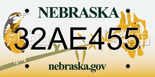 32AE455 Nebraska License Plate