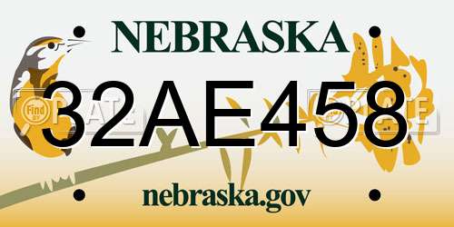 32AE458 Nebraska License Plate