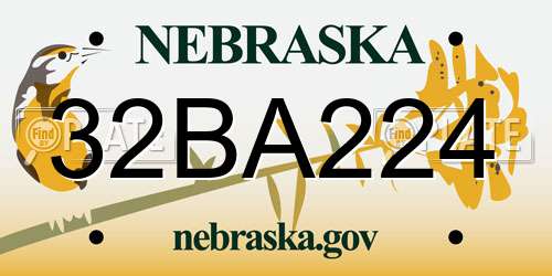 32BA224 Nebraska License Plate