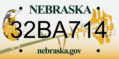 32BA714 Nebraska License Plate