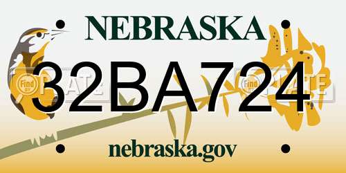 32BA724 Nebraska License Plate