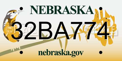32BA774 Nebraska License Plate