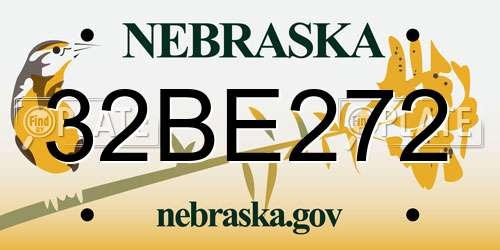32BE272 Nebraska License Plate