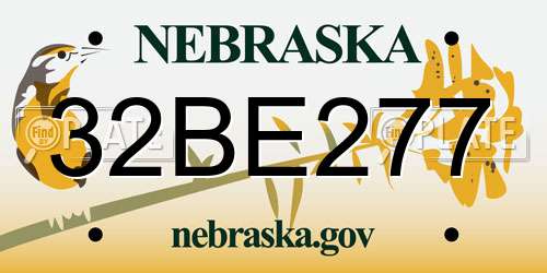 32BE277 Nebraska License Plate