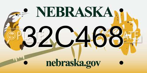 32C468 Nebraska License Plate
