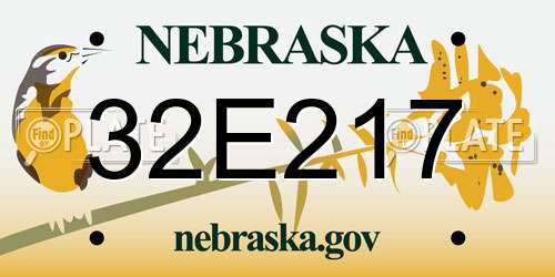 32E217 Nebraska License Plate