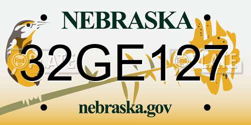 32GE127 Nebraska License Plate