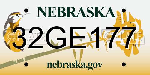 32GE177 Nebraska License Plate