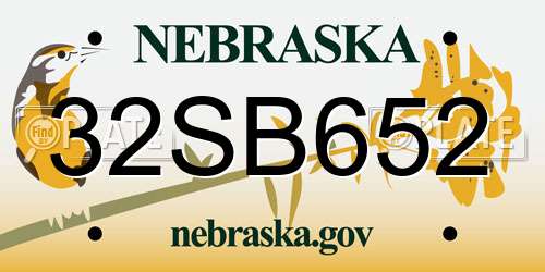 32SB652 Nebraska License Plate