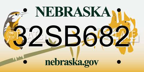 32SB682 Nebraska License Plate