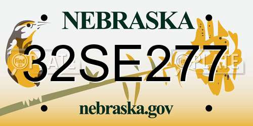 32SE277 Nebraska License Plate