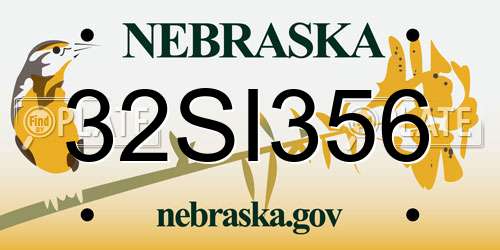 32SI356 Nebraska License Plate