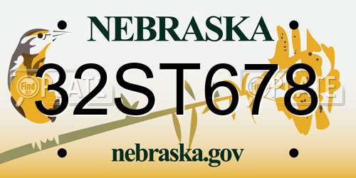 32ST678 Nebraska License Plate