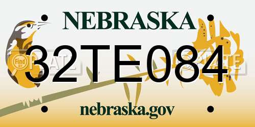 32TE084 Nebraska License Plate
