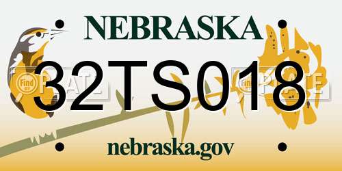 32TS018 Nebraska License Plate