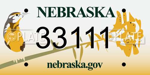 33111 Nebraska License Plate