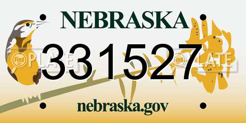 331527 Nebraska License Plate