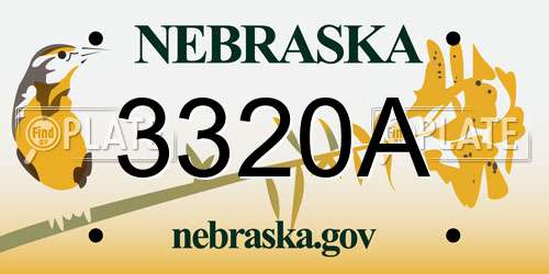 3320A Nebraska License Plate