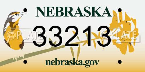 33213 Nebraska License Plate