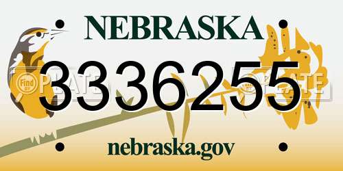 3336255 Nebraska License Plate