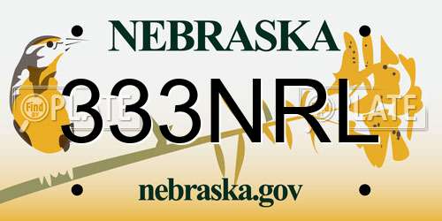 333NRL Nebraska License Plate