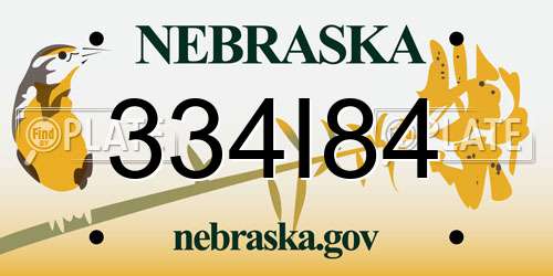 334I84 Nebraska License Plate