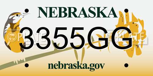 3355GG Nebraska License Plate