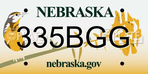 335BGG Nebraska License Plate
