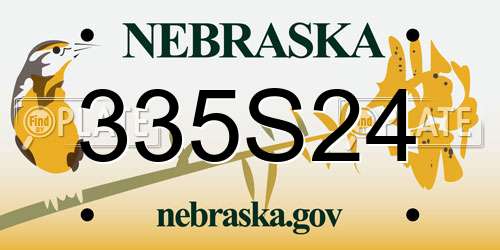335S24 Nebraska License Plate