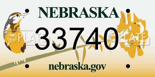 33740 Nebraska License Plate