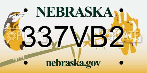 337VB2 Nebraska License Plate