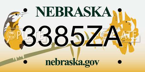 3385ZA Nebraska License Plate