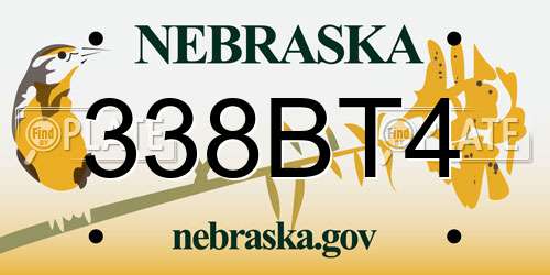 338BT4 Nebraska License Plate