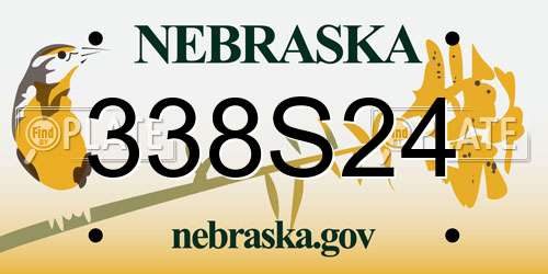 338S24 Nebraska License Plate